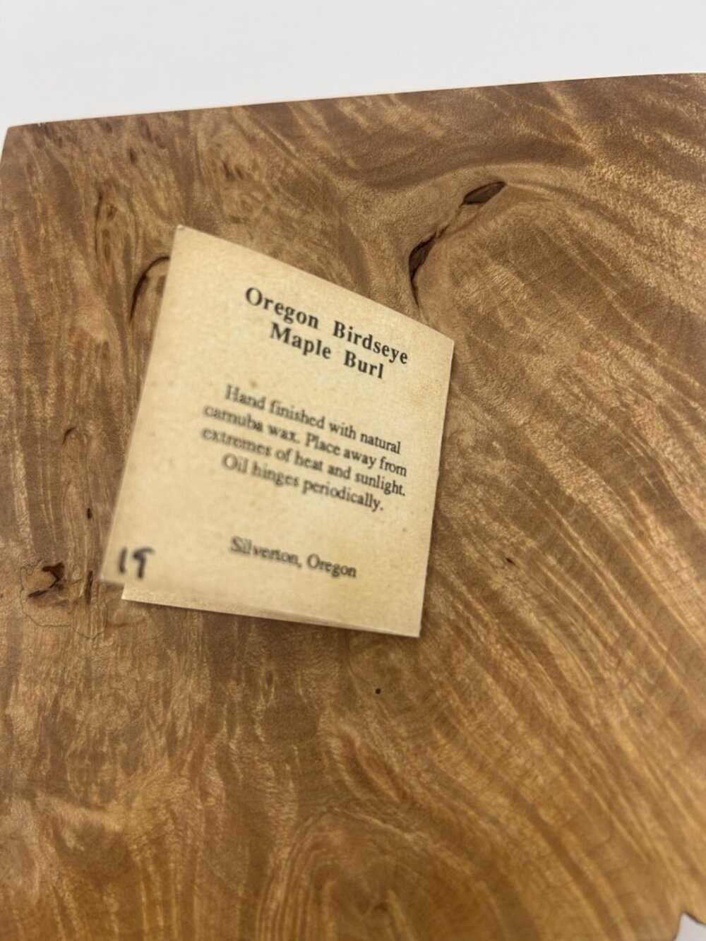 Michael Elkan Oregon Birdseye Maple Burl Box Handmade Wood Trinket Box Art Waxed - Picture 16 of 16